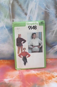 Vintage Simplicity Pattern #9148 Asymmetrical Blouse, Miss Size 12 FREE SHIP! - Picture 1 of 2
