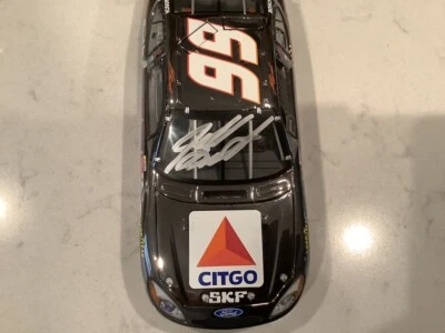 Ford Taurus Citgo 2002 autografiado por Jeff Burton cromo oscuro fundido a presión y tarjeta Foto 1 de 4