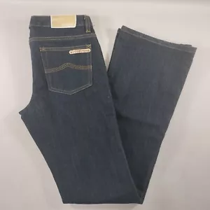 Michael Kors Gold Sausilito Boot Cut Blue Denim Jeans Womens Size 4 NWT - Picture 1 of 7