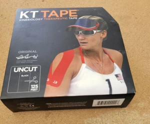 KT TAPE Precut Elastic Kinesiology Theraeputic Tape Black 2in x 1500in (125 FT) - Picture 1 of 4