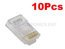 10Pcs RJ45 Plug 8P8C RJ45 UTP CAT6 CAT5 PLUG LAN Ethernet Gold Plated Connectors