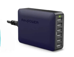 RAVPower RP-PC028 60w 12a 6 Ports USB Wall Desktop Charger Station PB20 - Picture 1 of 1