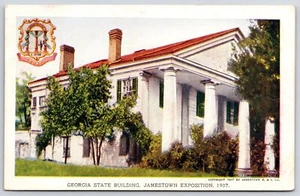 Georgia State Building Jamestown Exposition 1907 Bulloch Hall Trees Postcard - Picture 1 of 2