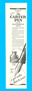 Penna stilografica Carter Ink Company 1926 antica STAMPA ANNUNCIO - Foto 1 di 3