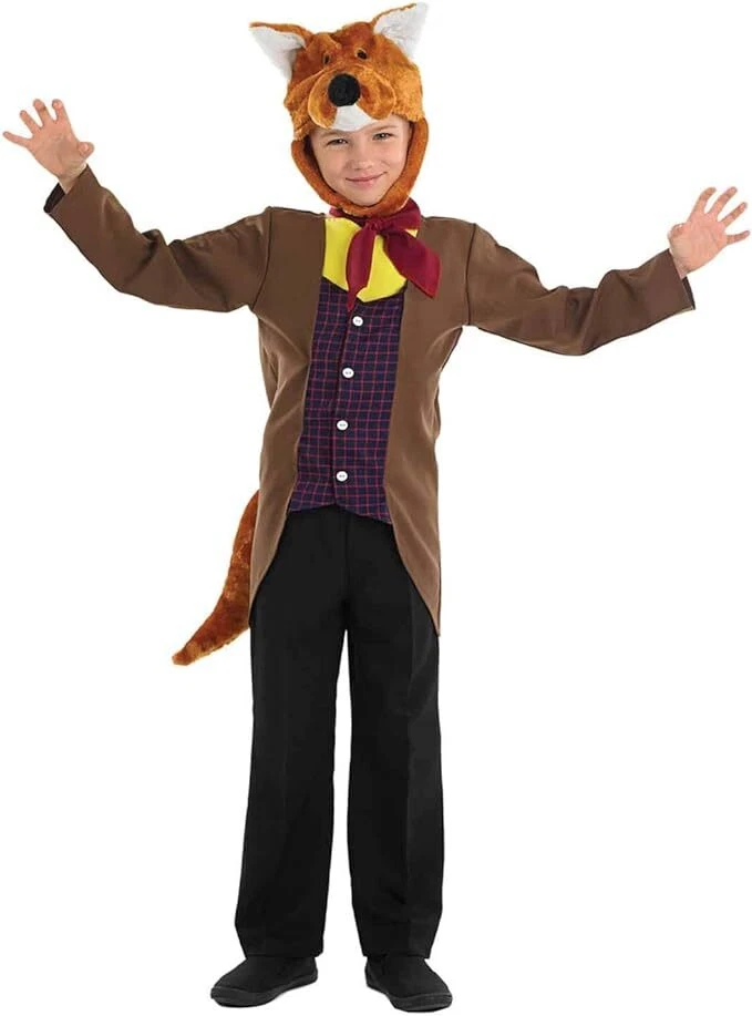Kids Fox Costume S - XL Boys Storybook Character Fancy Dress Book Week Day Foto 1 de 4