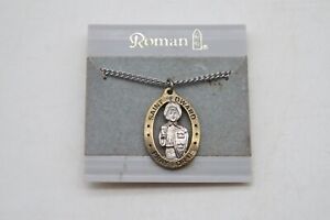 Saint Edward Patron of Kings Necklace Pendant Medal 18" Roman Pewter