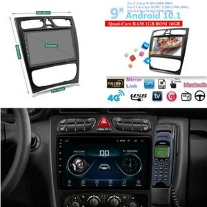 9" 1G+16G Car Stereo Radio GPS Navigation Mirror Link BT For Benz W203 W209 W463 - Picture 1 of 12