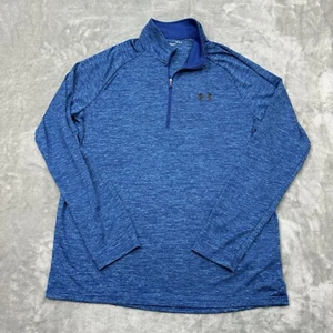 Under Armour Shirt Herren Large Blau Langarm 1/4 Zip Loose Fit Training Gym - Bild 1 von 9