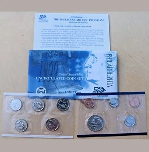 1999 P-Mint Uncirculated Set including State Quarters - 9 COINS TOTAL SEALED - Bild 1 von 4