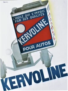 Stampa originale d'epoca KERVOLINE AUTOMOBILE HUILE c.1930 - Foto 1 di 1