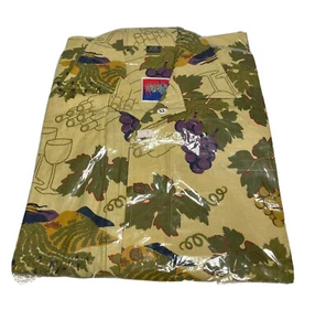 D’em Crazy Men Hawaiian Shirt Grape Wine Bottle Wine Tasting Bar Cotton Blend XL - Picture 1 of 7