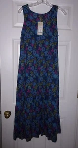 Gudrun Sjoden Tiered Summer Dress Blue Floral *NWT!* - Picture 1 of 8