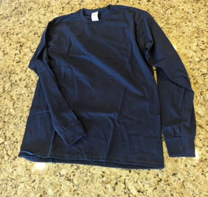 Hanes Authentic Unisex Long Sleeve T-Shirt Navy size M - Picture 1 of 8