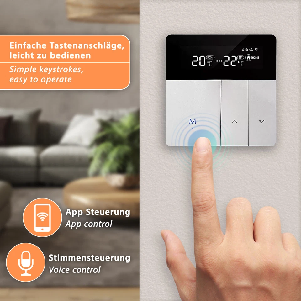 Smart WiFi Raumthermostat Fussbodenheizung Temperaturregler Thermostat Tuya App - Bild 1 von 4