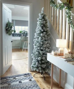Habitat Slim 6ft Pop Up Snowy Artificial Pencil Christmas Tree - Picture 1 of 7