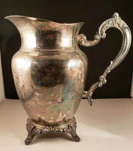 Vintage getrübte Oneida Silberplatte Wasserkrug Vase mit Eisschutz - Bild 1 von 5