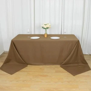 90x156-Inch Taupe RECTANGULAR Polyester Tablecloths Reception Catering Wedding - Picture 1 of 9