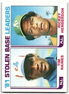 1982 Topps '81 Stolen Base Leaders - Tim Raines/Rickey Henderson Montreal