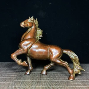 Chinese old copper handmade carven horse exquisite statue - Picture 1 of 13