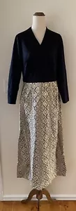 Vintage Retro Carnegie Of London 1970’s Gold & Black Maxi Dress Size M - Picture 1 of 5