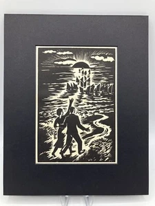 Grabado en madera Frans Masereel mate de 1939 novela sin palabras Du Noir au Blanc - Imagen 1 de 4