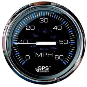 Faria 33749 Chesapeake SS Black 4" Gauge - 60 MPH GPS Speedometer F33749 - Picture 1 of 1