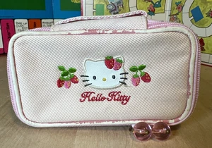 Vtg Sanrio Hello Kitty Wild Strawberry Pouch, Retro, Rare 6"x3.5"x2", As-Is - Picture 1 of 7