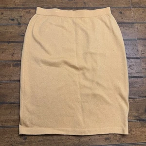 St John Collection Knit Skirt Size 14 Yellow Pull On Pencil Chic Quiet Luxury - Picture 1 of 6