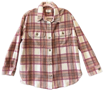 Jaqueta de flanela AE American Eagle lã tamanho médio botão para cima cores outono - Imagem 1 de 4