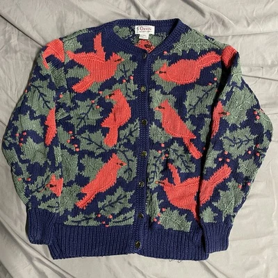 Cardigã feminino vintage Orvis suéter Ramie algodão vovó feriado tamanho P malha - Imagem 1 de 4