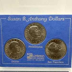 Littleton Coin Company Susan B. Anthony Dollar 1st Year All Mint Set 1979 P D S - Bild 1 von 4