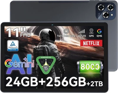 Tablet Android 8GB RAM + 256GB ROM(2To TF) Octa Core T615, 8000mah, 16MP+8MP - Immagine 1 di 4