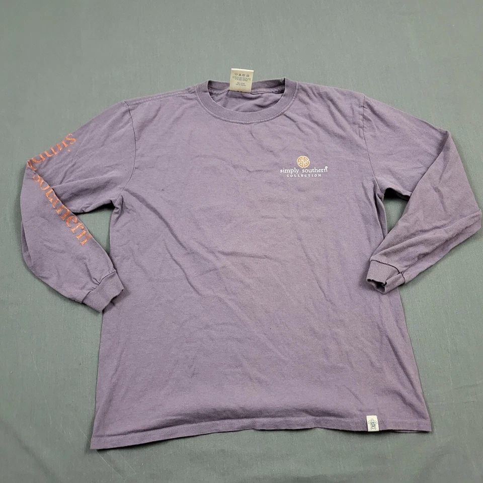 Camisa Simply Southern Jóvenes Niñas L Manga Larga Halloween Perro Pullover Púrpura Foto 1 de 4