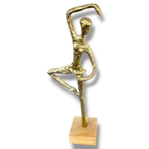 Abstrakte 14" Mid Century Messing Ballerina Tänzerin Figur Statue Dekor Pose Dame - Bild 1 von 4