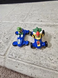 Figurina/giocattolo auto da corsa Luigi & Bowser Mario Kart McDonald's ~ blu ~ Happy Meal - Foto 1 di 6