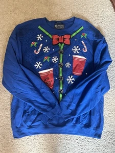 American Rag Blue Ugly Christmas Sweater Graphic Men’s XL - Picture 1 of 4