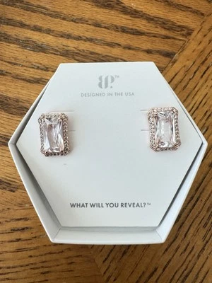 Tachuelas BP “Through The Looking Glass” ER49155 con piedras circonitas transparentes/RGP ¡Nuevo! Foto 1 de 3