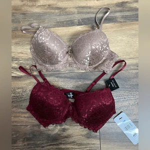 Rene Rofe 2 Sujetadores Talla 36c Floral Encaje Demi Push Up - Imagen 1 de 4