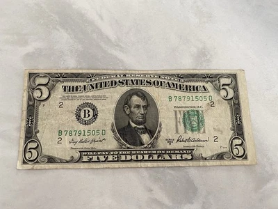 1950 Five Dollar B Series New York Federal Reserve Note - Image 1 of 4