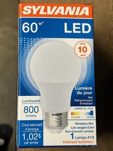 (2) Sylvania LED8.5A19/F/850/10YV/RP LED Bulb A19 E26 Daylight 800 Lumens - Picture 1 of 6