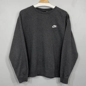 Nike Sportswear Freizeit grau Rundhalsausschnitt Herren Large Pullover Sweater Swoosh Logo - Bild 1 von 5