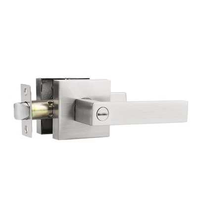 Brushed Nickel Entry Lock Privacy Passage Dummy Door Locks Levers Handles keyed - Image 1 of 4