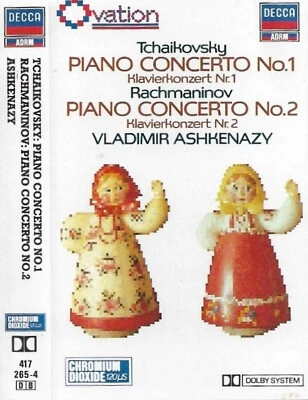 Ashkenazy Tchaikovsky  Piano Concerto No.1 Rachmaninov No.2 CASSETTE ALBUM - Image 1 of 4