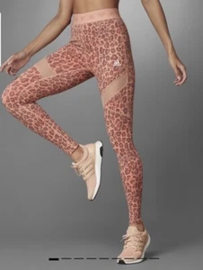 Adidas Leggings HYPERGLAM HIGH-RISE Medium Full Length Leopard Animal Print Pink - Picture 1 of 11