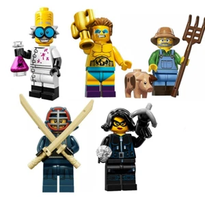 5x 2016 Lego Minifigures Series 15 14 Pig Farmer Scientist Wrestler Kendo Thief - Picture 1 of 6