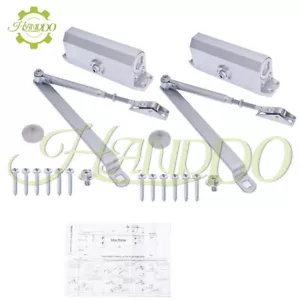 2PC Aluminum Commercial Door Closer Two Independent Valves Control Sweep 45-65KG - Afbeelding 1 van 12