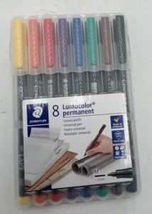 STAEDTLER Lumocolor Permanent Pen - Medium - Assorted Colours (Pack of 8) - Picture 1 of 3