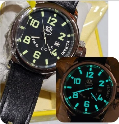 Invicta - Russian Diver - Automatic - LUME DIAL - Black Leather - mens watch - Image 1 of 4