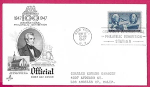 USA 1947 ArtCraft  Official FDC - POSTAGE STAMP CENTENARY - Fdi  NEW YORK - Picture 1 of 1