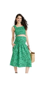 Isabel Maternity Dress XL Green Floral Smocked Top BOXCM - Picture 1 of 8